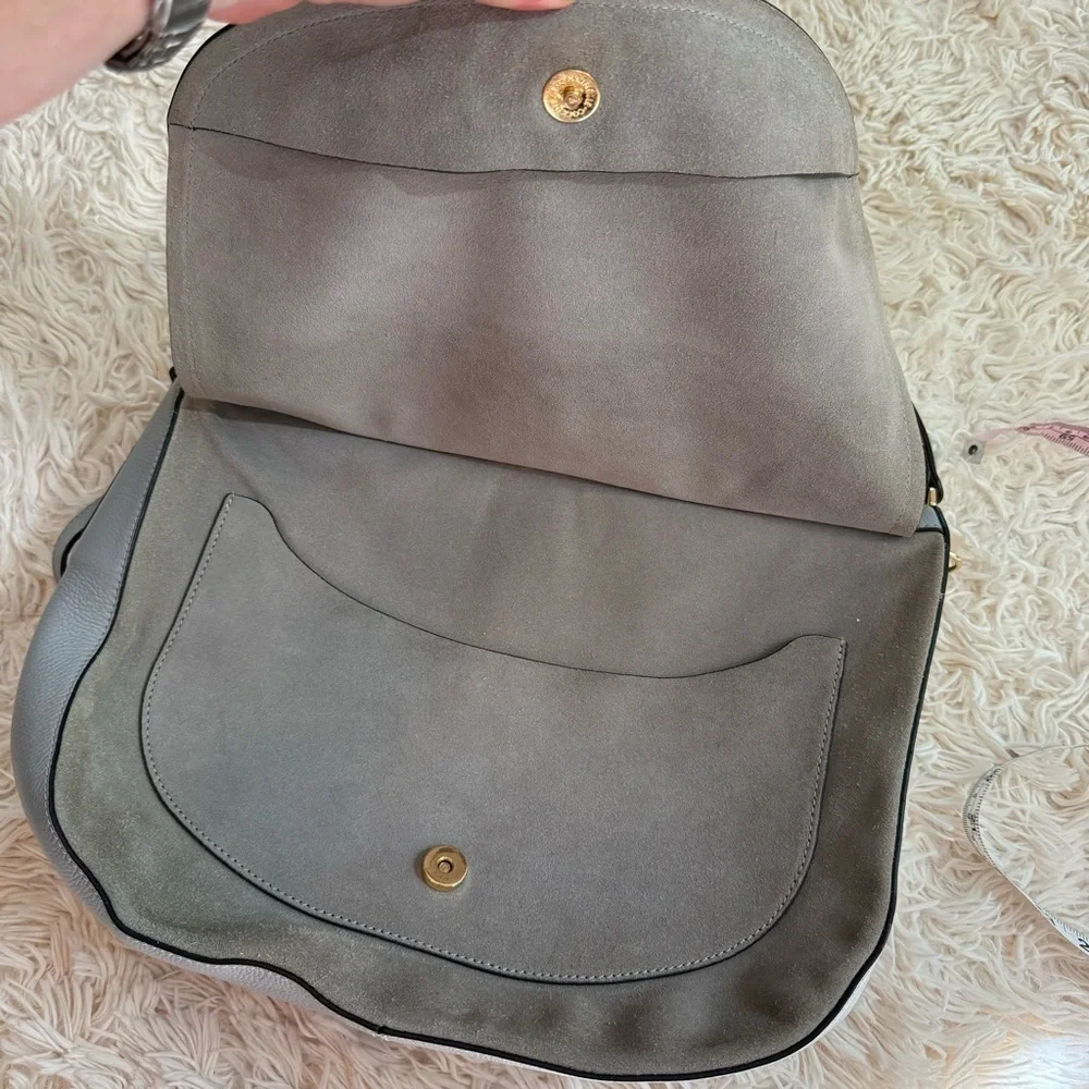 COCCINELLE Leather hobo CAMOSCIO LUNAR suede grey blue crossbody butter soft